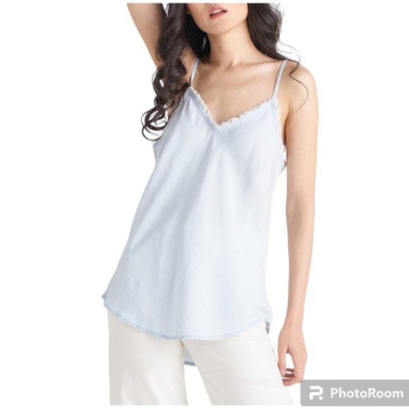 DEX Frayed Edge Tencel Camisole Bleach Wash Top Women size XL - Picture 1 of 15